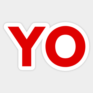 Red YO design from pizza truck Sticker